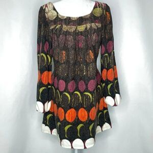 Axyeh Anthropologie Sweater Dress M Dots Mod Retro